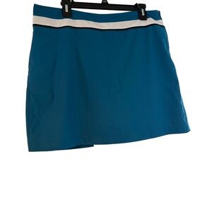 IZOD Golf Skort Size 14 Blue White Back Pleat Side Zip